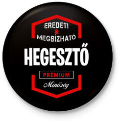 printfashion Hegesztő prémium minőség - Kitűző, hűtőmágnes - Fekete (3096984)