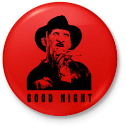 printfashion GOOD NIGHT - Kitűző, hűtőmágnes - Piros (3110520)