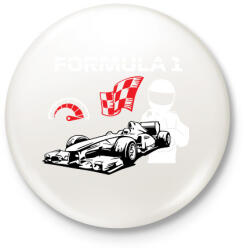 printfashion Formula 1 - Kitűző, hűtőmágnes - Fehér (13115788)