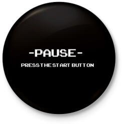 printfashion Press the Start button - Kitűző, hűtőmágnes - Fekete (3096082)