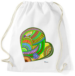 printfashion Mandala szív - Sportzsák, Tornazsák - Fehér (787172)
