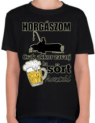 printfashion Horgászom csak akkor zavarj ha sört hoztál - Gyerek póló - Fekete (12959263)