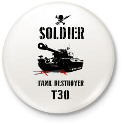 printfashion SOLDIER-T30 - Kitűző, hűtőmágnes - Fehér (3082300)