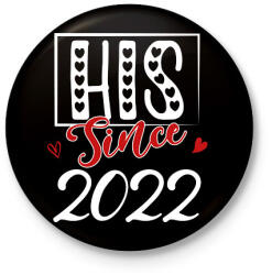 printfashion His - dátummal - Kitűző, hűtőmágnes - Fekete (11731716)