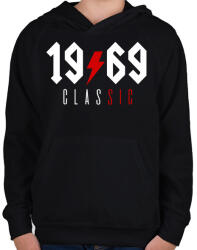 printfashion Rocker születésnap 1969 - Gyerek kapucnis pulóver - Fekete (1148368)