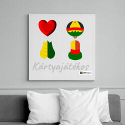 printfashion Kártya játékos minta #2 - Vászonkép - Fehér (8858464)