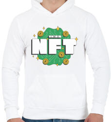 printfashion NFT vagyok - non fungibe token - Férfi kapucnis pulóver - Fehér (5643401)