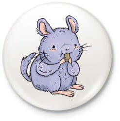 printfashion Csincsilla - Kitűző, hűtőmágnes - Fehér (7654129)