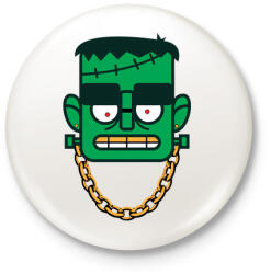 printfashion Frankenstein - Kitűző, hűtőmágnes - Fehér (3082023)