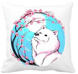 printfashion Samoyed, szamojéd - Párnahuzat, Díszpárnahuzat - Fehér (4616000)