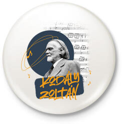 printfashion Kodály Zoltán - Kitűző, hűtőmágnes - Fehér (7644237)