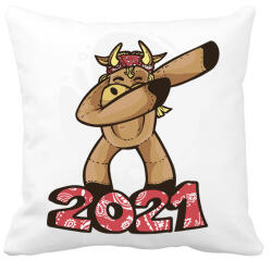 printfashion 2021 táncoló tehén - Párnahuzat, Díszpárnahuzat - Fehér (4087384)