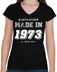 printfashion 1973 - Női V-nyakú póló - Fekete (4048808)