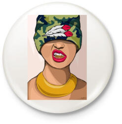 printfashion Gangsta Girl yo! - Kitűző, hűtőmágnes - Fehér (3089632)