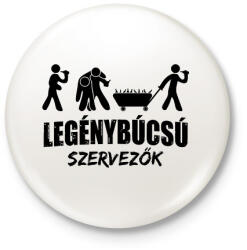 printfashion Legénybúcsú szervezés - Kitűző, hűtőmágnes - Fehér (7538985)