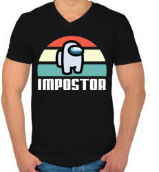 printfashion Retro Impostor - Férfi V-nyakú póló - Fekete (4065531)