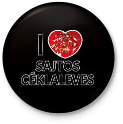 printfashion I love Sajtos céklaleves - Kitűző, hűtőmágnes - Fekete (9946373)