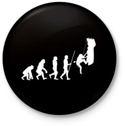 printfashion Hiking Evolution - Kitűző, hűtőmágnes - Fekete (3098006)