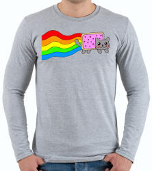 printfashion Nyan Cat - Férfi hosszú ujjú póló - Sport szürke (2515170)