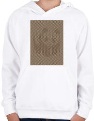 printfashion Panda illúzió, szépia - Gyerek kapucnis pulóver - Fehér (4812360)