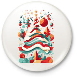 printfashion Absztrakt karácsony - Kitűző, hűtőmágnes - Fehér (15144555)