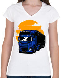 printfashion Kamion - Női V-nyakú póló - Fehér (13669583)