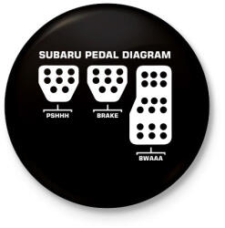 printfashion Subaru pedál - Kitűző, hűtőmágnes - Fekete (3097038)