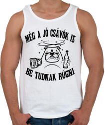 printfashion Még a jó csávók is be tudnak rúgni - Férfi atléta - Fehér (16560692)