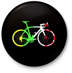 printfashion Bike - Kitűző, hűtőmágnes - Fekete (3102609)