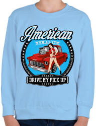 printfashion Pick Up sofőr - Gyerek pulóver - Világoskék (174868)