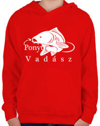 printfashion Ponyt vadászó - Gyerek kapucnis pulóver - Piros (2454137)