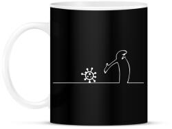 printfashion Menő Manó és a koronavírus / fehér minta - Bögre - Fekete (5231269)