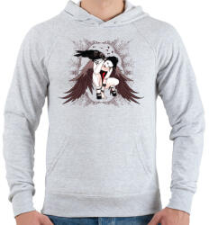 printfashion Holló lány - Férfi kapucnis pulóver - Sport szürke (33262)