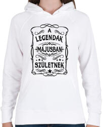 printfashion A legendák májusban születnek - Női kapucnis pulóver - Fehér (2452196)