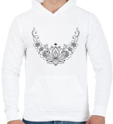 printfashion Indiai mintás nyakék - Férfi kapucnis pulóver - Fehér (6575645)