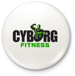 printfashion Cyborg Fitness - Kitűző, hűtőmágnes - Fehér (3088099)