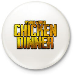 printfashion Winner winner chicken dinner - Kitűző, hűtőmágnes - Fehér (6537118)