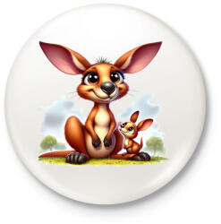 printfashion Kenguru mama és a babája - Kitűző, hűtőmágnes - Fehér (15869402)