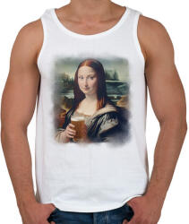 printfashion Mona Lisa sörrel - Férfi atléta - Fehér (14726757)