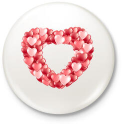 printfashion Szív - Kitűző, hűtőmágnes - Fehér (11883871)