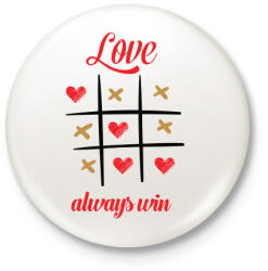 printfashion A szerelem mindig győz - Kitűző, hűtőmágnes - Fehér (3078681)