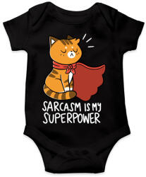 printfashion Szarkazmus az én szupererőm - Baba Body - Fekete (4852448)