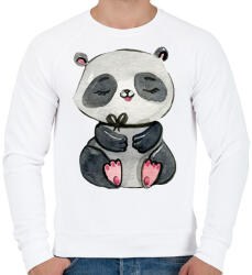 printfashion Cute Panda girl - Férfi pulóver - Fehér (1258011)
