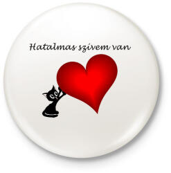 printfashion Hatalmas szívem van - Kitűző, hűtőmágnes - Fehér (13905817)