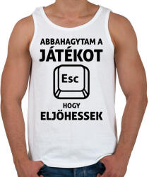 printfashion Abbahagytam a játékot, hogy eljöhessek - Férfi atléta - Fehér (5785324)