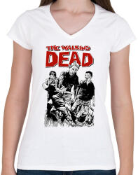 printfashion The Walking Dead - Női V-nyakú póló - Fehér (2316657)