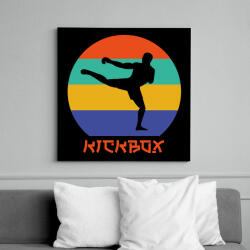 printfashion Kickbox - Harcművészet - Vászonkép - Fekete (7570204)