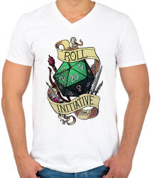 printfashion Initative - Férfi V-nyakú póló - Fehér (2256775)