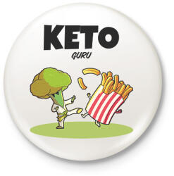 printfashion KETOGURU - Kitűző, hűtőmágnes - Fehér (10766669)