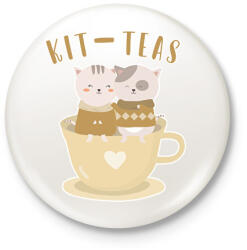 printfashion Kit-teas - Kitűző, hűtőmágnes - Fehér (7253741)